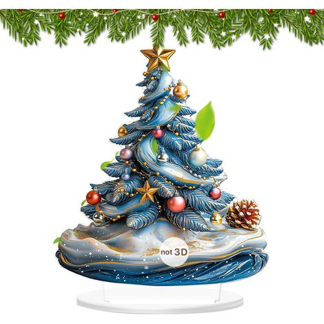 Décorations De Noël 2D Arbre de Noël Acrylique Décor de Fête Pièce Centrale pour Étagère Bureau Bibliothèque Cabinet Commode Appui de Fenêtre Cheminée (1/5)
