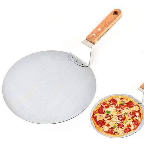 Pelle à pizza ronde en acier inoxydable pour la cuisson des pizzas maison (10 Pouce) (1/5)