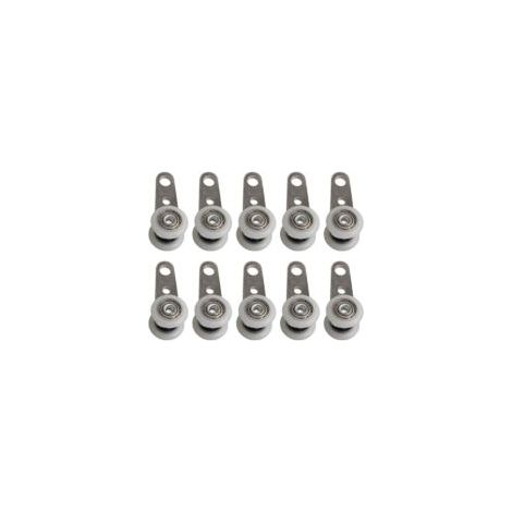 Lot De 10 Roulettes Pour Baies Vitrées Ou Portes Coulissantes - En Métal Et En Plastique - 4,5 X 1,9 Cm - Crezuo