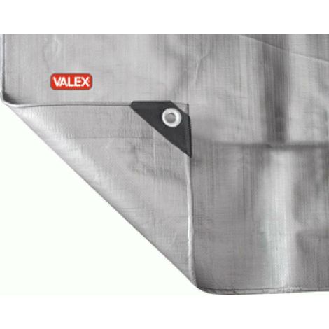 Feuille de polye'thyle'ne imperme'able renforce'e 5x8mt avec oeillets en couleur grise 1454291
