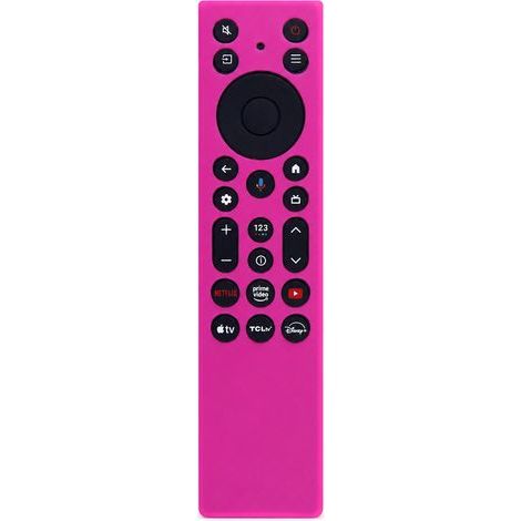Fuchsia-pink Silicone Case for TV Remote Control, Compatible with TCL RC813A and RC923A, Luminous (1/5)