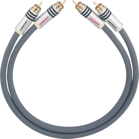 Cinch Audio Anschlusskabel [2x Cinch-Stecker - 2x Cinch-Stecker] 1.00 m Anthrazit vergoldete Steckko