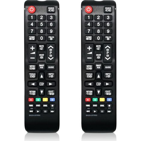 Lot de 2 télécommandes de rechange universelles compatibles avec tous les téléviseurs Samsung d'origine - Aucune programmation nécessaire (1/5)