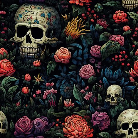 Tela Oxford decorativa para exteriores - Motivo de calavera I DX4608 (1/5)