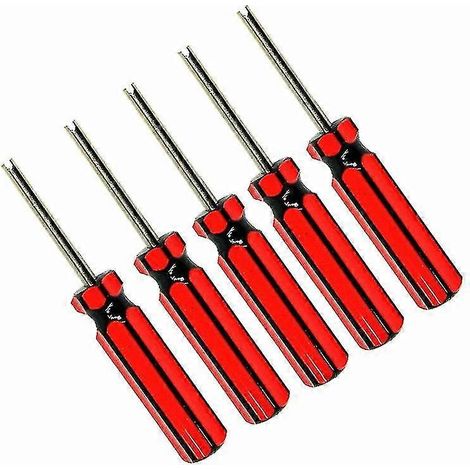 5 tournevis portables et durables pour démonter les obus de valve de pneu de voiture ou de camion, pour la réparation des pneus. (1/5)