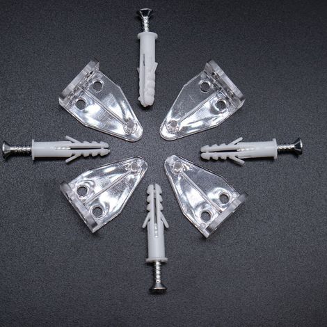Retail Venetian blind small positioning hooks, PC transparent plastic triangular fixing pieces, curtain accessories with screws (20 pieces) (1/5)