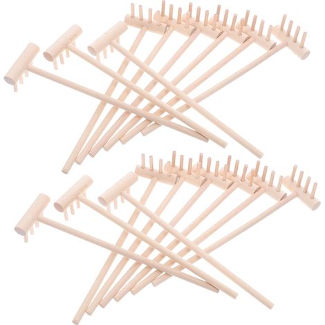 Lot de 24 Mini Râteaux de Sable en Bois, Accessoires de Jardin Zen pour Contemplation, Nivellement du Sol et Modelage du Sable (1/5)