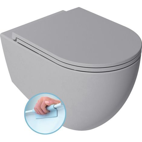 INFINITY WC suspendu, Rimless, 36,5x53cm, gris pierre (1/4)