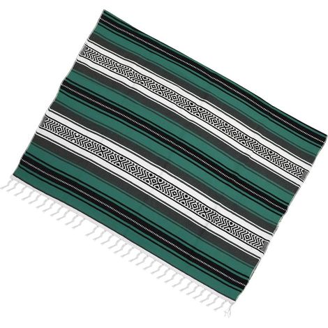 polyester Canapé-lit mexicain en et laine de coton vert pour canapé Lebendig Gefärbter Überwurf Yoga (1/5)