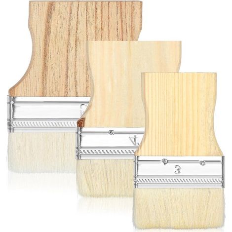 Set di pennelli piatti (3 pezzi) riutilizzabili per pittura a olio e a tempera (1/5)