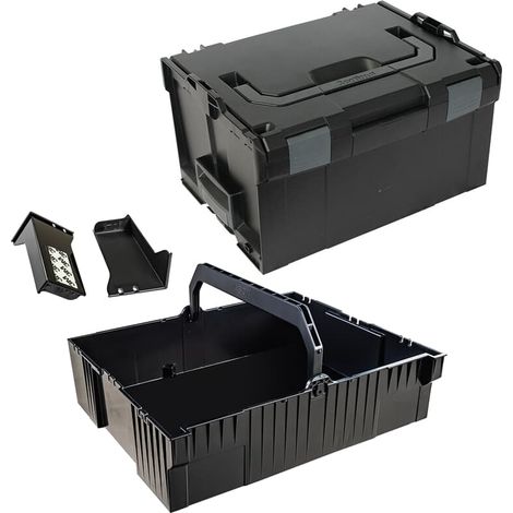 Sortimo Systemkoffer L-Boxx 238 schwarz / Industrial Line inkl. Einhängeeinsatz (1/5)