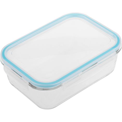 PrimeMatik - Conteneur en verre rectangulaire avec récipient alimentaire hermétique 1730 ml (1/5)
