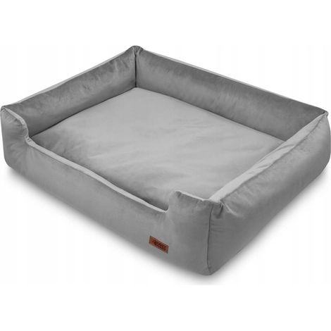 Cama para perro gris terciopelo suave cama bulldog HUGGY DOGGY M (1/5)