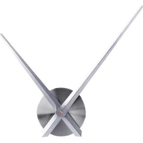 DIY Grande Horloge Murale Aiguilles Mecanisme Horloge Silencieux 3D Metal DIY Horloge Décoration Murale pour Le Salon, La Chambre ouLe Bureau (Argent) (1/5)