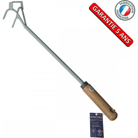Pfauen-Grabkralle mit extra langem, PEFC-zertifiziertem Holzgriff – Gartengerät OUTILS PERRIN