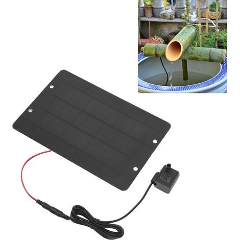 Kit de Fontaine Solaire à Panneau Monocristallin 6V/10W avec Pompe pour Bassins Petits & Bains d’Oiseaux [Fontaine Solaire] + [Kit] + [Panneau Monocristallin] + [Pompe Éco-friendly] (1/5)