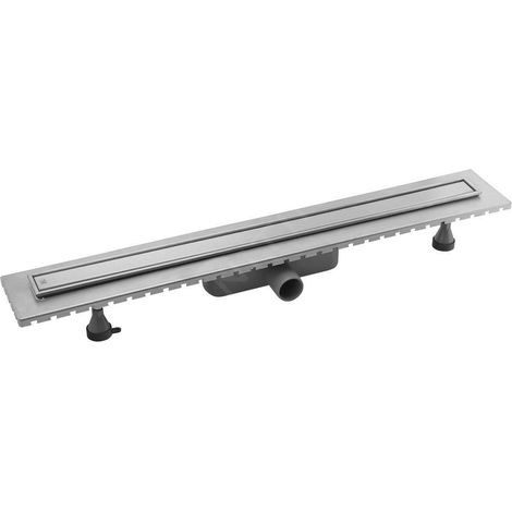 Sapho Omp Tea Esseflow - Caniveau de douche en inox Spring avec grille, pose libre, 1010x60x80 mm, pour espace, inox 6963.401.8 (1/5)