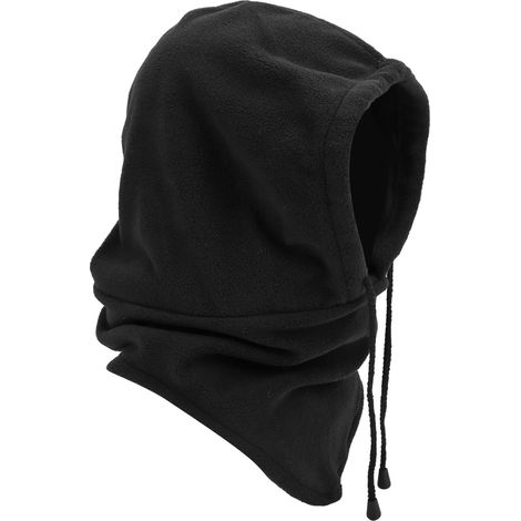 Cagoule Polaire pour Ski et Snowboard - Capuche Anti-Vent avec Visière - Multifonction Hiver Noire (1/5)