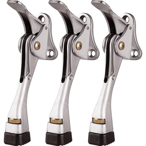 3Pcs Butée de Porte Réglable en Hauteur Embout caoutchouc Acier Inoxydable Pour Moquette Carrelage Verre Couleur d'Origine (1/3)