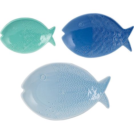 Signes Grimalt Fischplatte 3U-Tabletts  Blau - 3x27x17cm