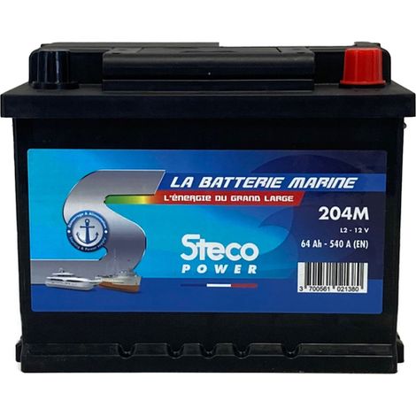 Marinebatterie 12V 64Ah 540A 242x175x190 mm stecopower - 204m