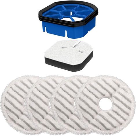 Replacement sponge filters and tank lid with 4 cloths for Bissell SpinWave+ 3887 3885 3893 3898 hard floor mop for Spin Mop series cordless vacuum cleaner