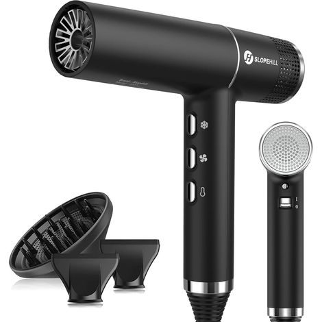 Sèche-Cheveux 110 000 tr/min Moteur Sans Balais Micro-Filtre Innovant, Technologie Oxy Active, Affichage LED, 268g Super Léger, 2000W (1/5)
