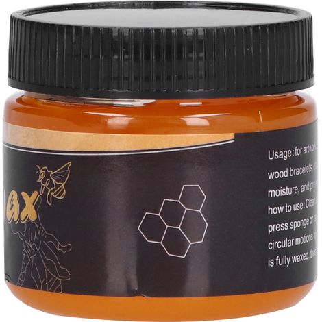 Cire d'abeille imperméable pour sols, cire d'abeille non toxique pour meubles en bois, tables, chaises, armoires (une bouteille de cire d'abeille et deux chiffons).