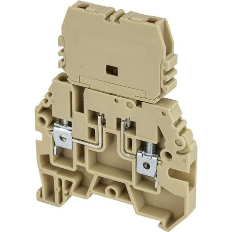 Borne de jonction avec porte-fusible amovible 4mm² - pas 6mm - beige - IMO (1/5)