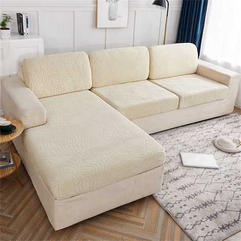 Housse De Coussin De Canapé - Élastique Haute Résilience - Protection Antitaches - Fibre Plonge - Pour Salon - Tailles 50 À 280 cm (1/4)