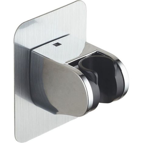 support de pommeau de douche sans perçage adhésif - support de douche réglable (45°), support de douchette universel, douchette, support de douche mural, argent (1/4)