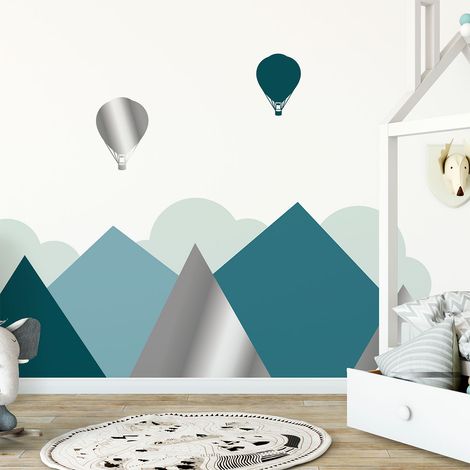 Stickers enfant montagnes géantes scandinaves Helsingborg 70 x 95 cm (1/5)