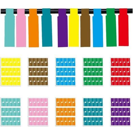 Étiquette de Cables,10 Couleurs 300 Pièces Étiquettes Auto-Adhésives de Câble Étanche Identification Câble pour Imprimantes Laser (1/5)