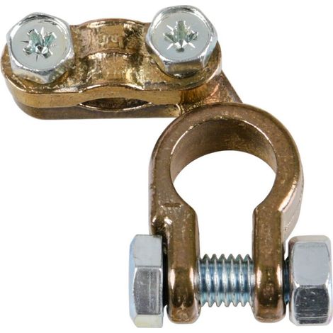 Morsetto batteria rinforzato fissaggio cavo a piastrina - max cavo Ø 35 mm² - Polo negativo (1/2)
