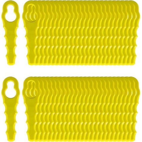 Packung mit 100 Ersatzklingen, kompatibel mit Ryobi Rasentrimmern, doppelt gezahnte Klingenköpfe RAC155, RAC157, RAC158 (1/5)