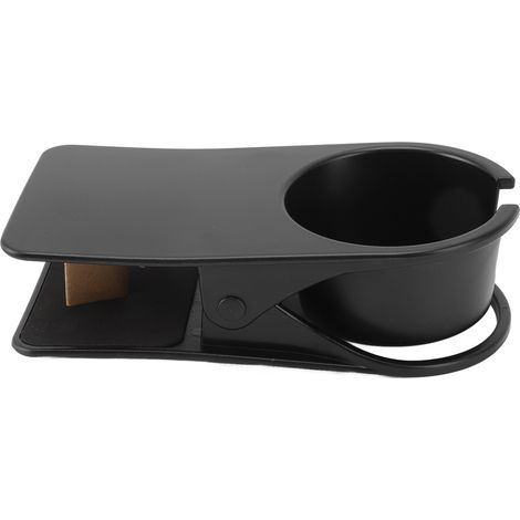 Support de tasse à clip pour bureau, porte-gobelet latéral en plastique noir pour verre, mug ou bouteille, rangement bureau ou maison.
