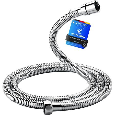 - Shower Hose - Anti-Twist and Anti-Kink - Chrome-Plated Stainless Steel - For Bathroom - Chrome - 200cm (1/5)