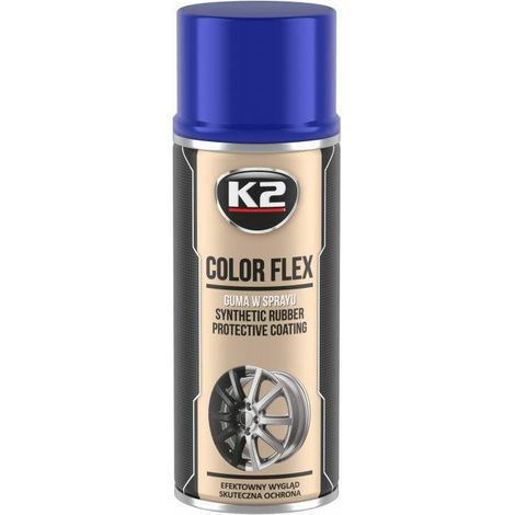 K2 Recubrimiento Sintético de Goma en Spray Color Flex Niebla Azul 400ml, pintura en spray para protección de superficies, acabado de goma flexible, alta resistencia y durabilidad.