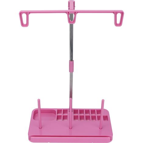 Support de fil à 3 bobines, porte-bobines lumineux Wright, outil pour machine à coudre domestique, idéal pour le quilting et le bricolage (rose). (1/5)