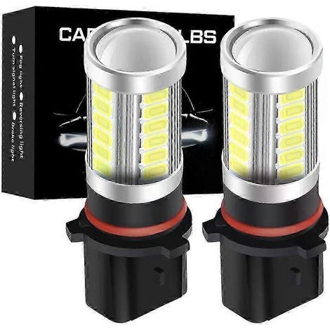 Lot de 2 ampoules LED P13W ultra-lumineuses pour feux de brouillard avant et feux de jour (DRL) compatibles avec MAZDA CX-5 et PEUGEOT 508