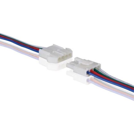 Connecteur Flexible Led Rvb - Mâle-Femelle - 4 Contacts - 24 Vcc - 5 A - Câble 50 Cm (1/2)