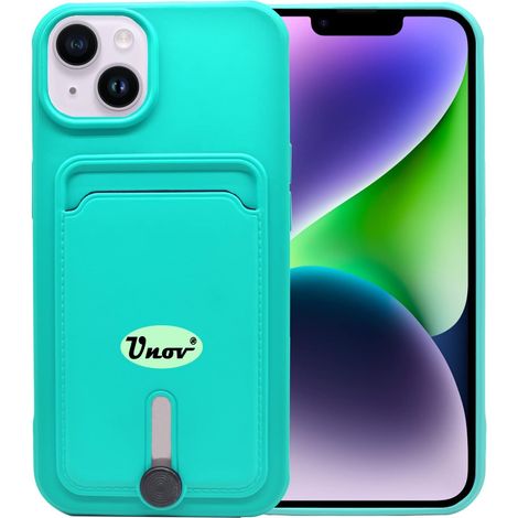 CUSTODIA IN SILICONE PER APPLE IPHONE 13/IPHONE 14 6.1"" CUSTODIA TURCHESE + PORTAFOGLIO (1/5)