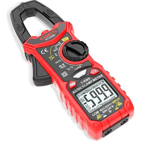 Pince Ampèremétrique CA/CC, 0-600A Multimetre 6000 Comptes TRMS, Mesure Courant/Tension/Diode/Température/Résistance/Fréquence/Diode/Capacité (1/4)