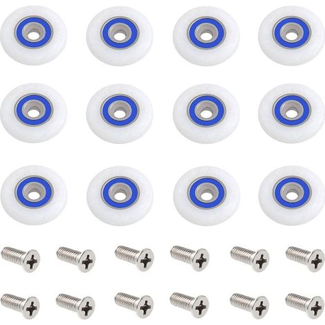 Roulette Porte Douche 12 Pièces Roulettes pour Porte de Douche Roulette Porte Douche Roues Roulettes de Rechange Roulette Porte Roulette de Douche (1/5)