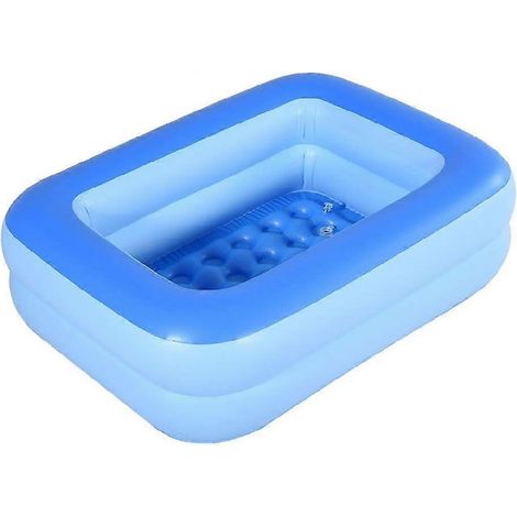 Piscine gonflable pour enfants, 114 x 89 x 36 cm, bleue, avec fond souple et gonflable. (1/5)