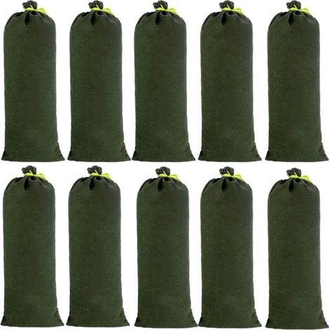 10er-Pack Sandsäcke aus Segeltuch für Hochwasserschutzanlagen, verbesserte Ausführung, farbecht, zur Entwässerung von Garagen, Geschäften, Schulen, Bahnhöfen, Gebäuden, Fabriken und Lagerhallen, 3070 (1/4)