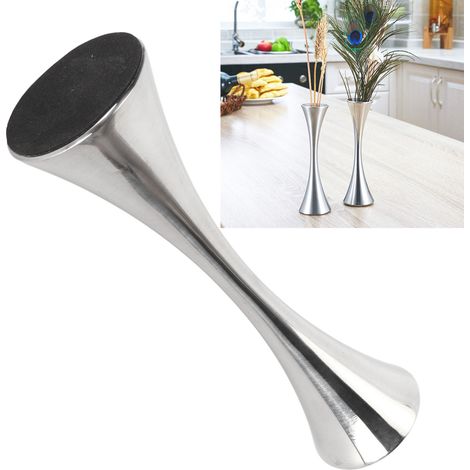 Vase élégant en acier inoxydable à ouverture ronde, un objet de décoration original, idéal pour les salons et les tables à manger modernes. (1/5)