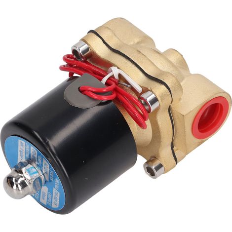 Électrovanne Laiton 2 Voies 1/2 Pouce Normalement Fermée pour Eau Air Gaz Fioul AC220V (1/5)
