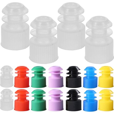 Bouchons en Plastique Couleur Aléatoire de 12 Mm 100pcs Étanchéité, Élasticité pour Tubes à Essai et Flacons pour Usage en Recherche Scientifique et Médicale (1/5)