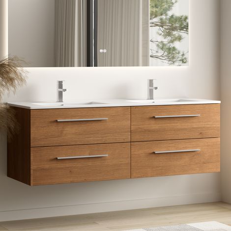 LOMAZOO meuble de salle de bain Valeno chêne chaud - 140 cm - (1/5)